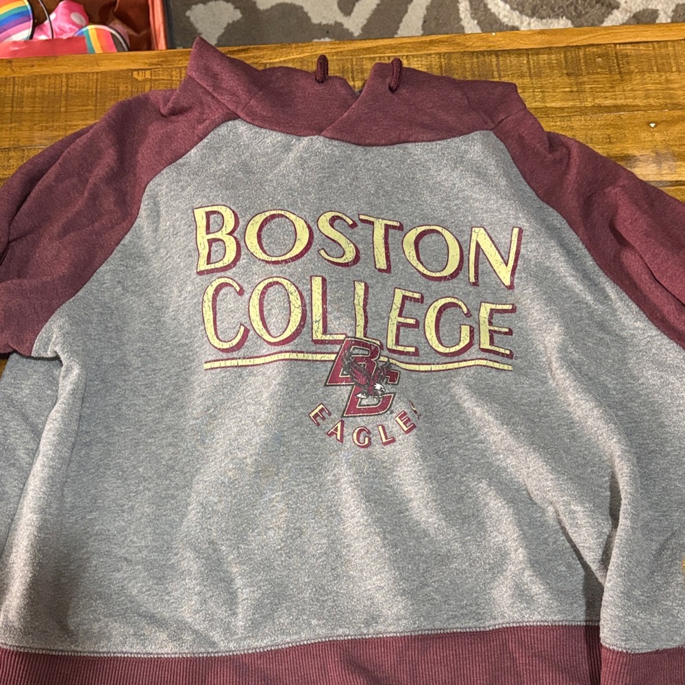 Champion Boston College Maroon and Gray Raglan Hoodie